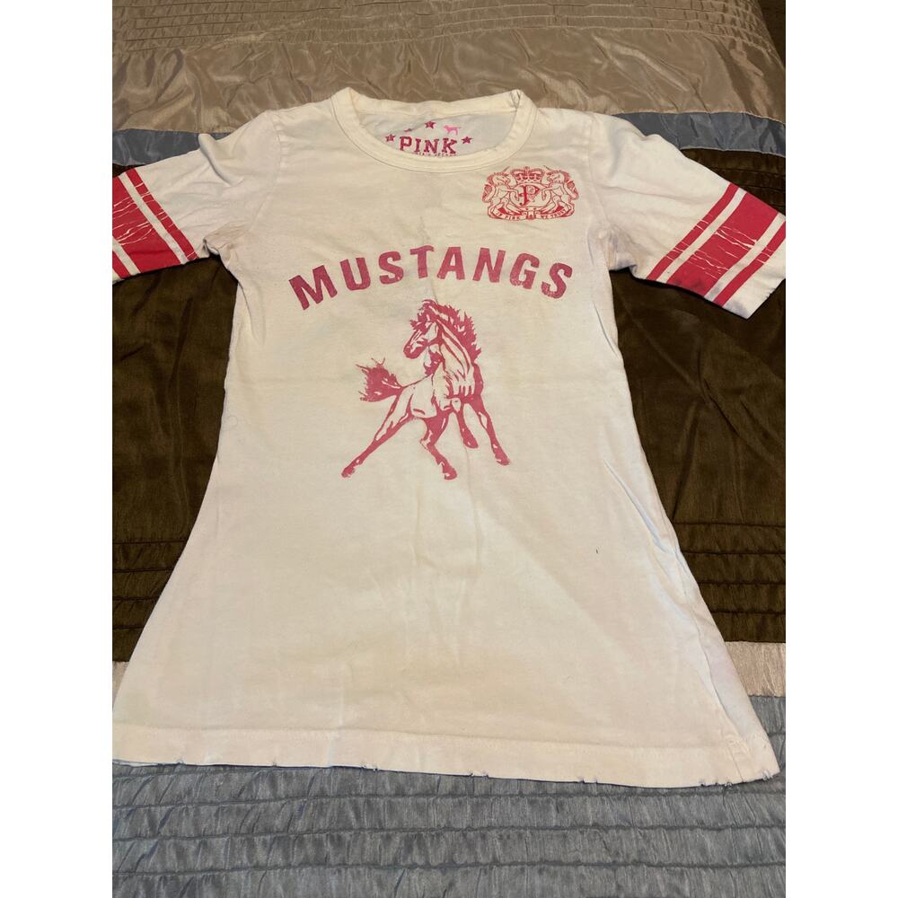 Victoria's Secret Pink Mustangs Vintage Baby Tee Size XS